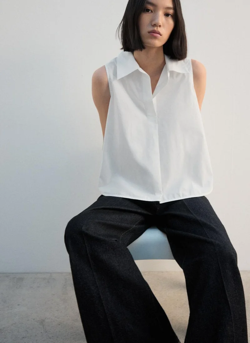 Mango  Sleeveless cotton shirt for Women | Best Price UAE